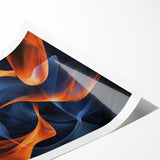 Large Abstract Paintings - Fiery Orange & Blue Modern Wall Art