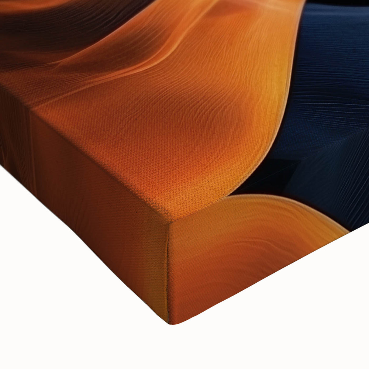 Large Abstract Paintings - Fiery Orange & Blue Modern Wall Art