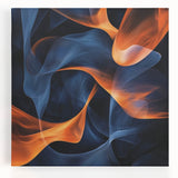 Large Abstract Paintings - Fiery Orange & Blue Modern Wall Art