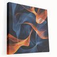 Large Abstract Paintings - Fiery Orange & Blue Modern Wall Art