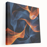 Large Abstract Paintings - Fiery Orange & Blue Modern Wall Art