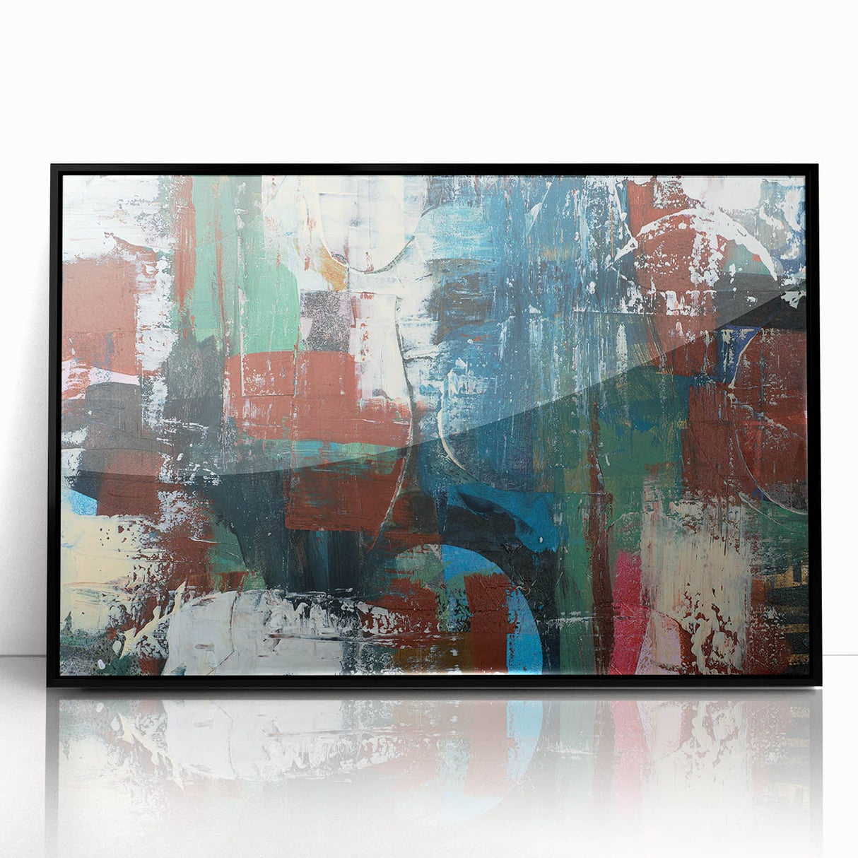 Large Abstract Wall Art – Contemporary Canvas in Blue, Green & Brown
