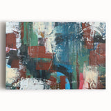 Large Abstract Wall Art – Contemporary Canvas in Blue, Green & Brown