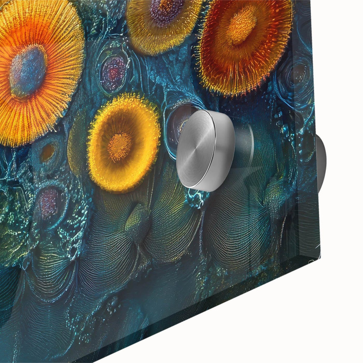 Radiant Bloom – Modern Fluid Art Prints in Orange and Deep Blue