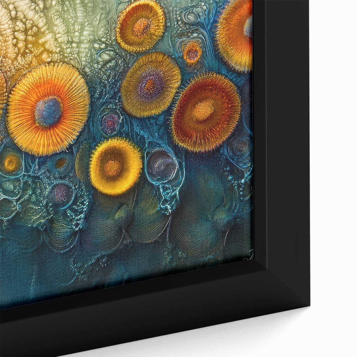 Radiant Bloom – Modern Fluid Art Prints in Orange and Deep Blue