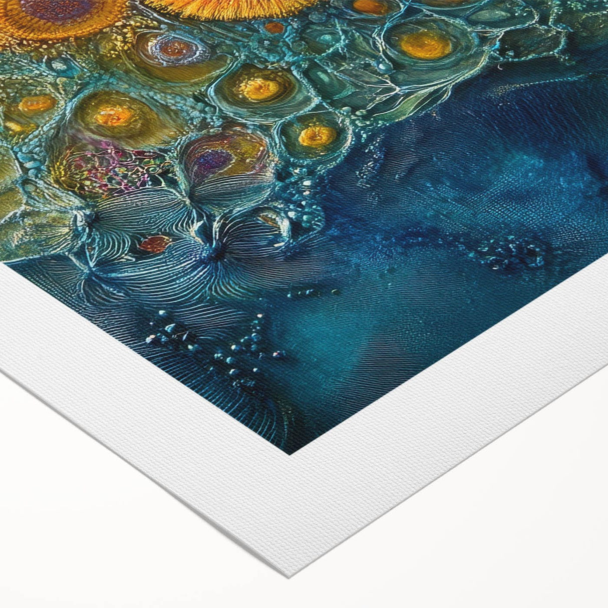 Radiant Bloom – Modern Fluid Art Prints in Orange and Deep Blue
