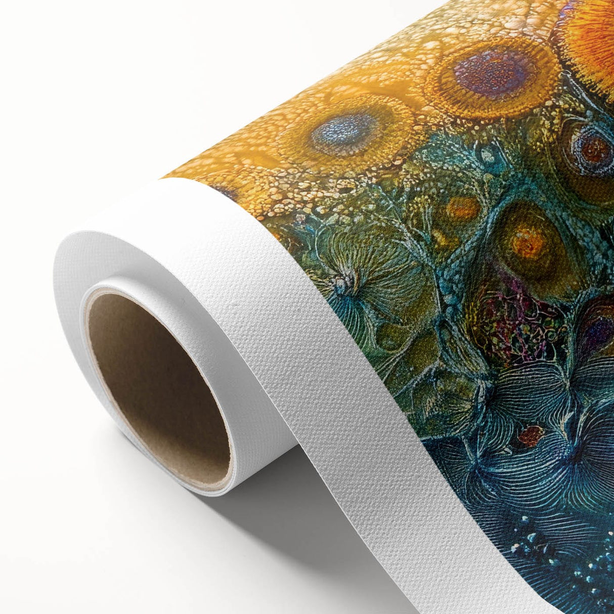 Radiant Bloom – Modern Fluid Art Prints in Orange and Deep Blue