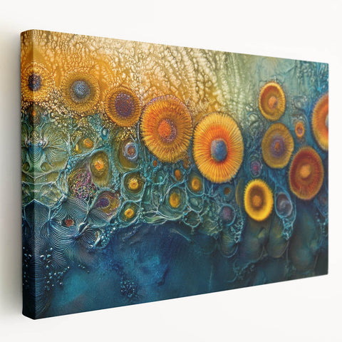 Radiant Bloom – Modern Fluid Art Prints in Orange and Deep Blue