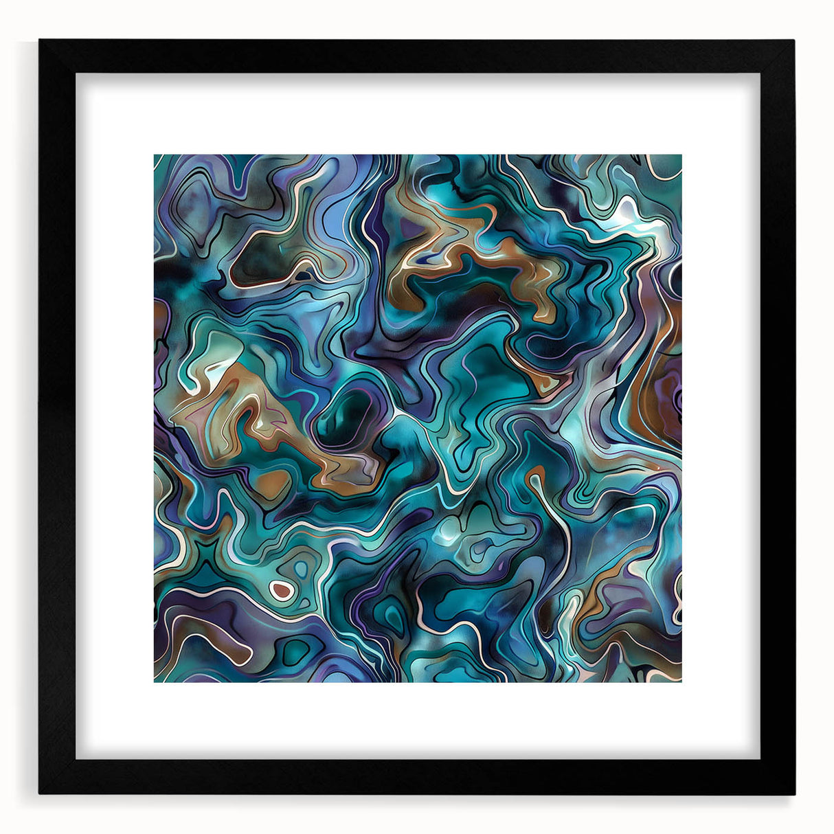 Ocean-Inspired Blue Abstract Wall Art - Fluid Modern Canvas Print