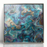 Ocean-Inspired Blue Abstract Wall Art - Fluid Modern Canvas Print