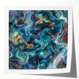 Ocean-Inspired Blue Abstract Wall Art - Fluid Modern Canvas Print
