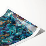 Ocean-Inspired Blue Abstract Wall Art - Fluid Modern Canvas Print