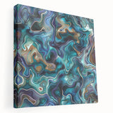 Ocean-Inspired Blue Abstract Wall Art - Fluid Modern Canvas Print