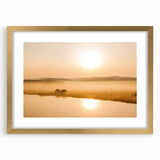 Minimalist Mountain Wall Art – Sunrise Over Misty Golden Valley