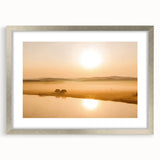 Minimalist Mountain Wall Art – Sunrise Over Misty Golden Valley