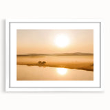 Minimalist Mountain Wall Art – Sunrise Over Misty Golden Valley