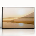 Minimalist Mountain Wall Art – Sunrise Over Misty Golden Valley