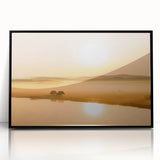 Minimalist Mountain Wall Art – Sunrise Over Misty Golden Valley