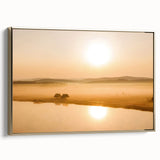 Minimalist Mountain Wall Art – Sunrise Over Misty Golden Valley