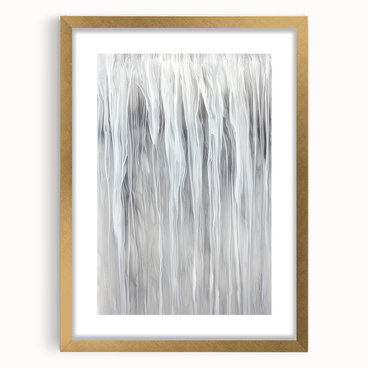 Minimalist Abstract Painting - White & Gray Modern Wall Art