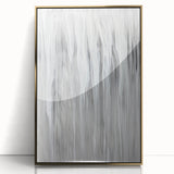 Minimalist Abstract Painting - White & Gray Modern Wall Art