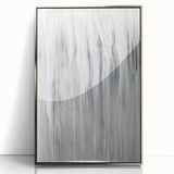 Minimalist Abstract Painting - White & Gray Modern Wall Art