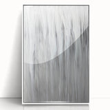 Minimalist Abstract Painting - White & Gray Modern Wall Art