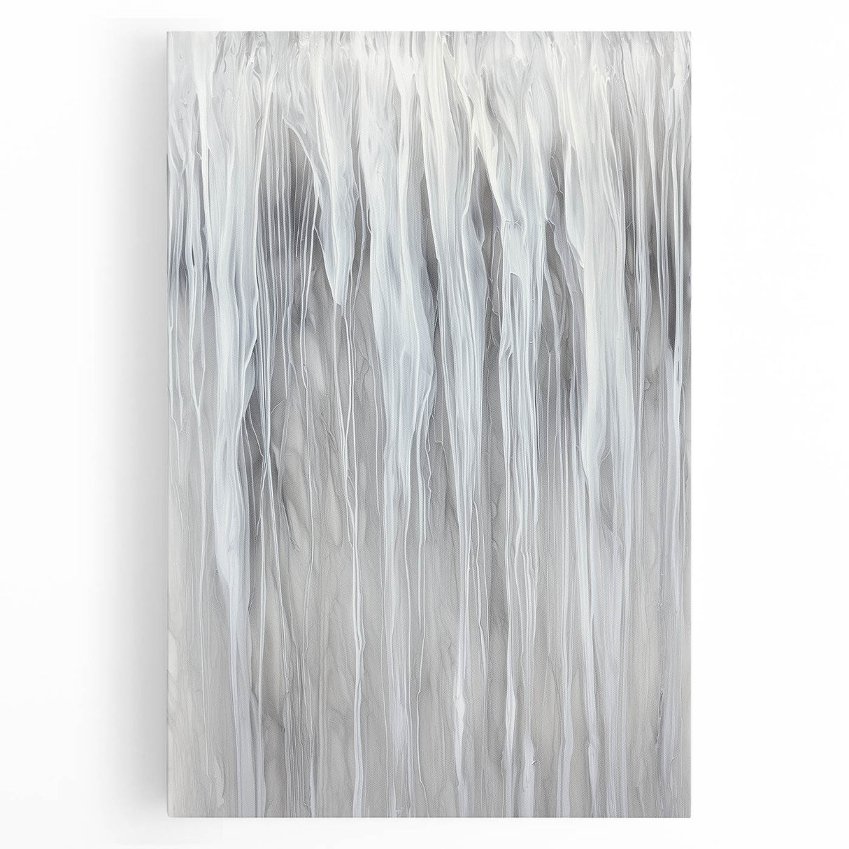 Minimalist Abstract Painting - White & Gray Modern Wall Art