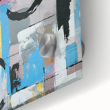 Abstract Canvas Wall Art – Modern Art Print in Blue, Lilac & Yellow