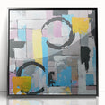 Abstract Canvas Wall Art – Modern Art Print in Blue, Lilac & Yellow