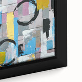 Abstract Canvas Wall Art – Modern Art Print in Blue, Lilac & Yellow