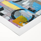 Abstract Canvas Wall Art – Modern Art Print in Blue, Lilac & Yellow