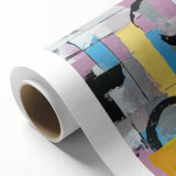 Abstract Canvas Wall Art – Modern Art Print in Blue, Lilac & Yellow