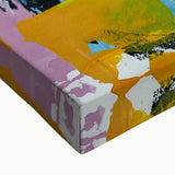 Abstract Canvas Wall Art – Modern Art Print in Blue, Lilac & Yellow