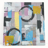 Abstract Canvas Wall Art – Modern Art Print in Blue, Lilac & Yellow