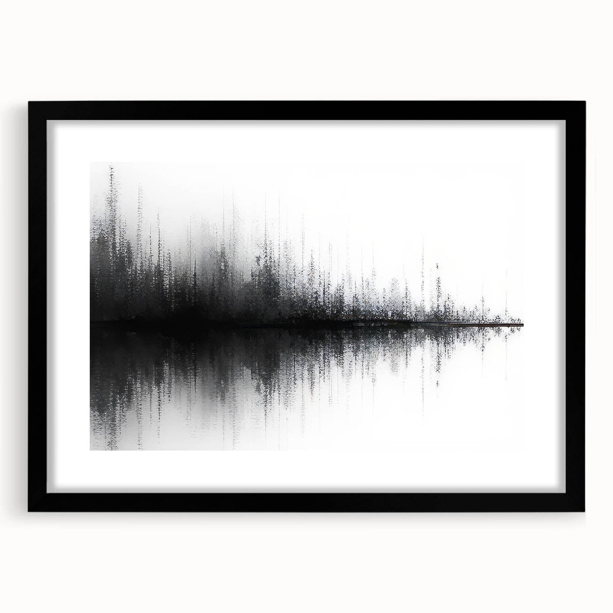 Black and White Abstract Landscape Art - Modern Minimalist Print