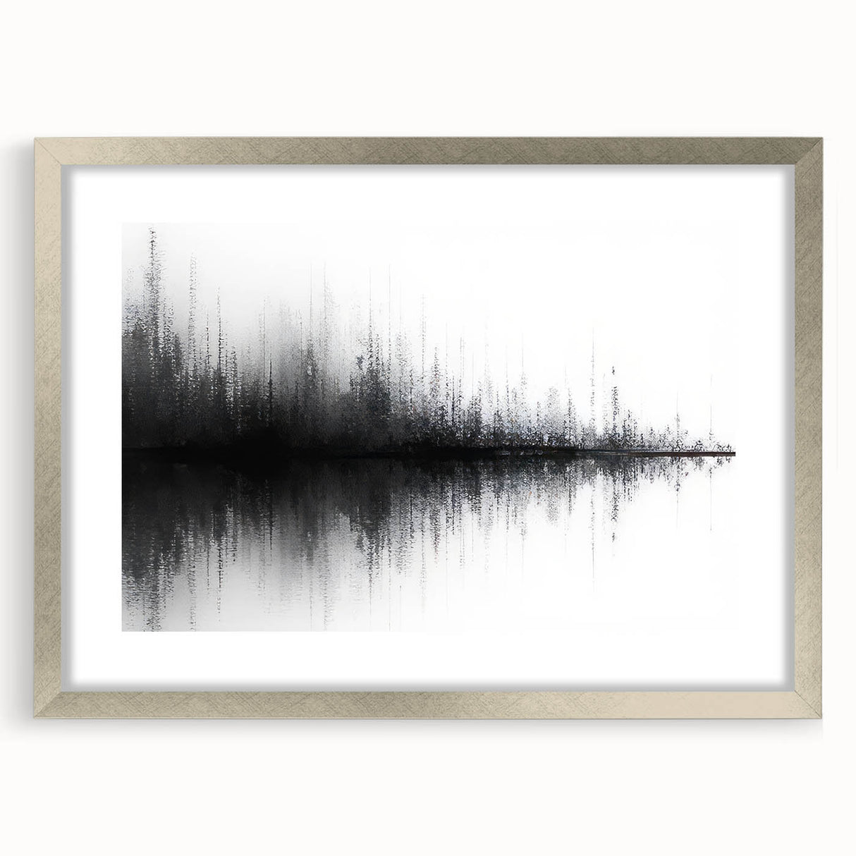 Black and White Abstract Landscape Art - Modern Minimalist Print