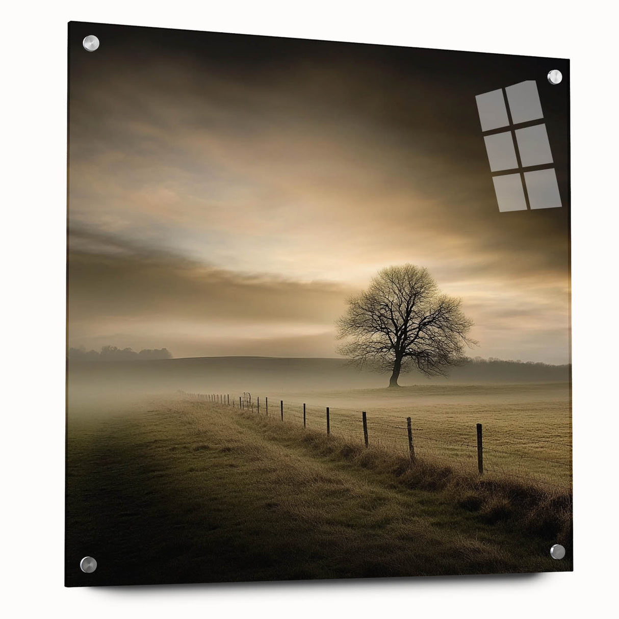 Misty Countryside Tree - Fine Art Photography Framed Prints