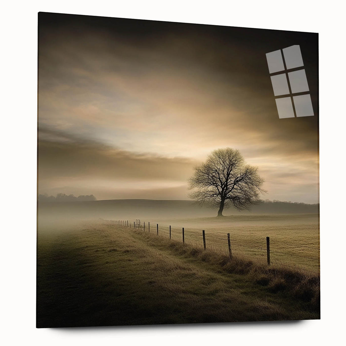 Misty Countryside Tree - Fine Art Photography Framed Prints