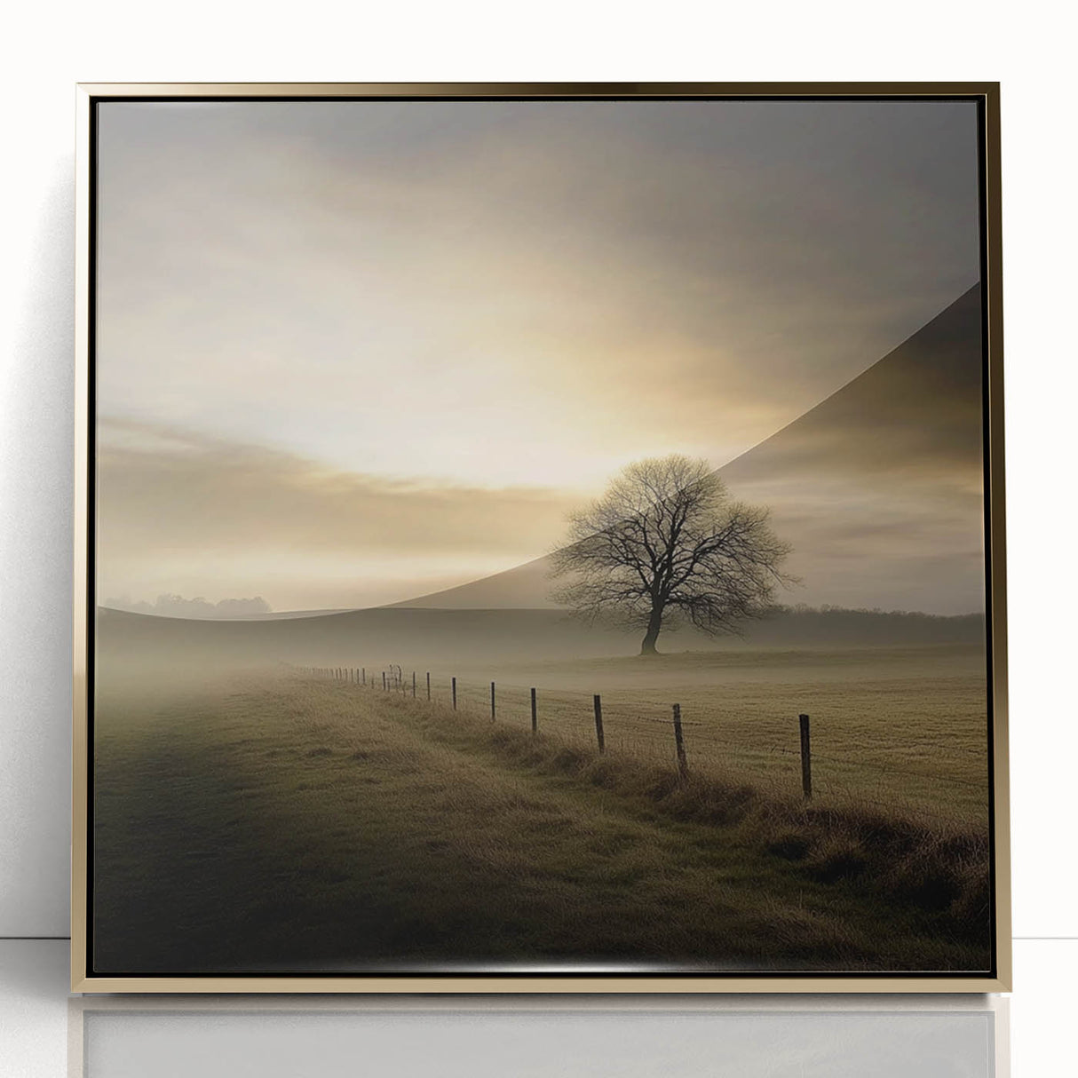 Misty Countryside Tree - Fine Art Photography Framed Prints