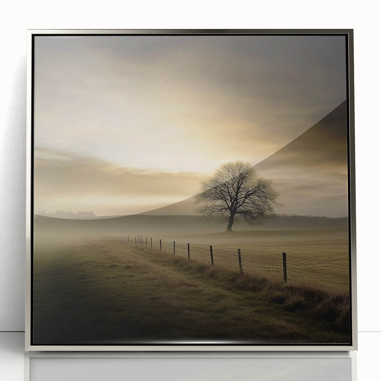 Misty Countryside Tree - Fine Art Photography Framed Prints