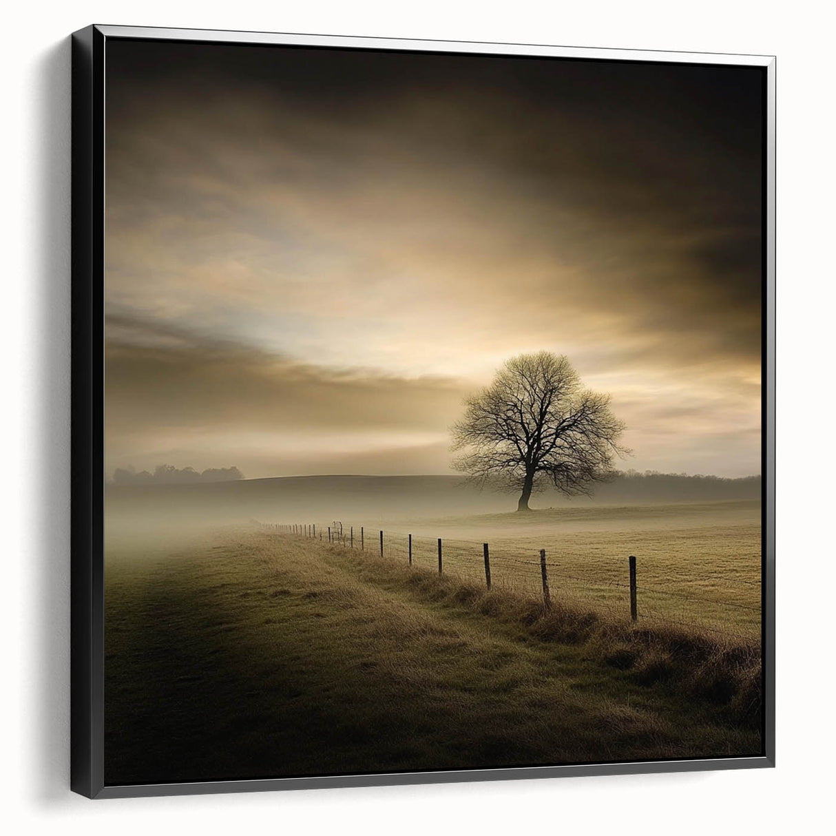 Misty Countryside Tree - Fine Art Photography Framed Prints