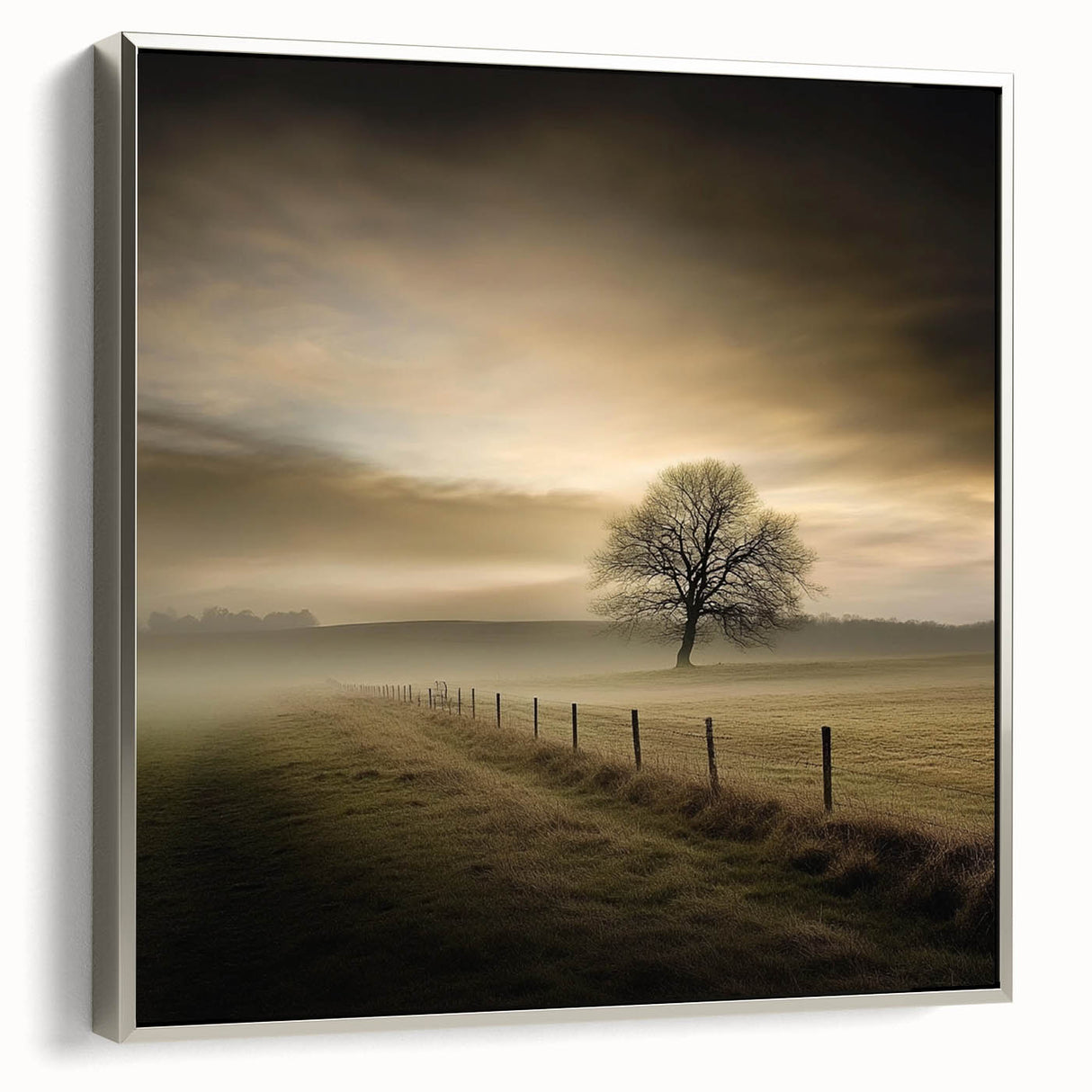Misty Countryside Tree - Fine Art Photography Framed Prints