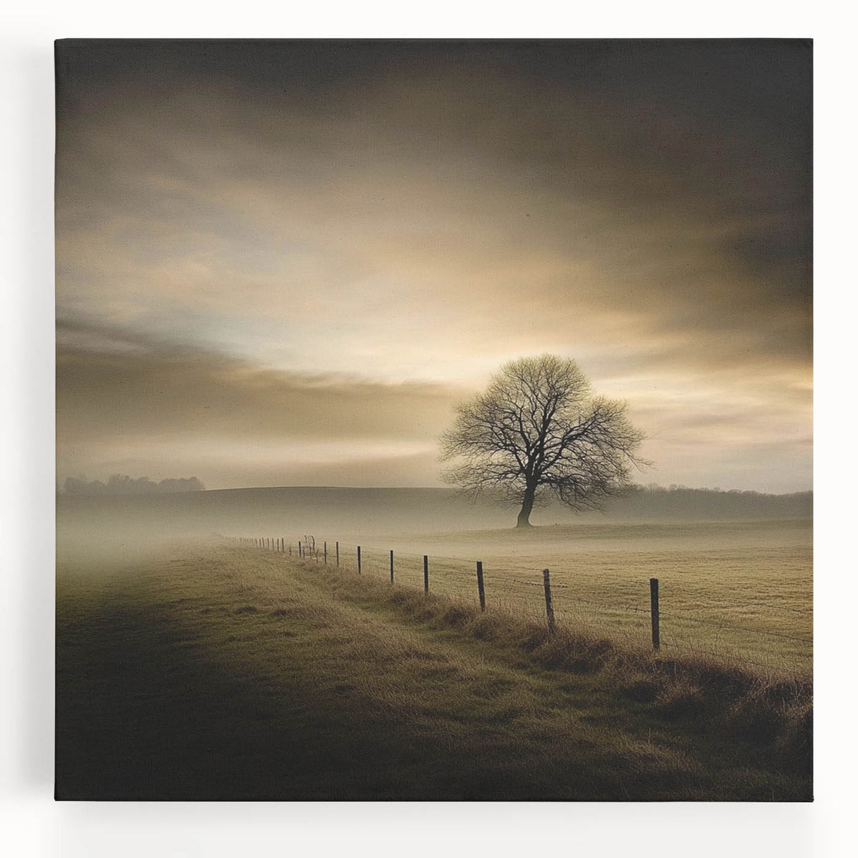 Misty Countryside Tree - Fine Art Photography Framed Prints