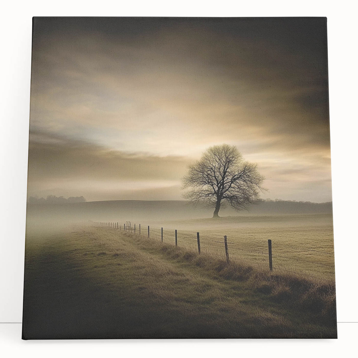 Misty Countryside Tree - Fine Art Photography Framed Prints