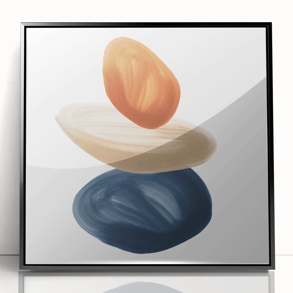 Modern Geometric Wall Decor – Minimalist Abstract Stacked Shape Print
