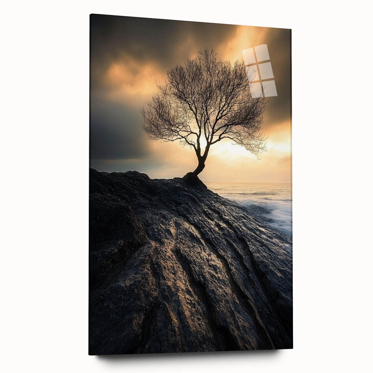 Dramatic Lone Tree at Sunset – Nature Art Print