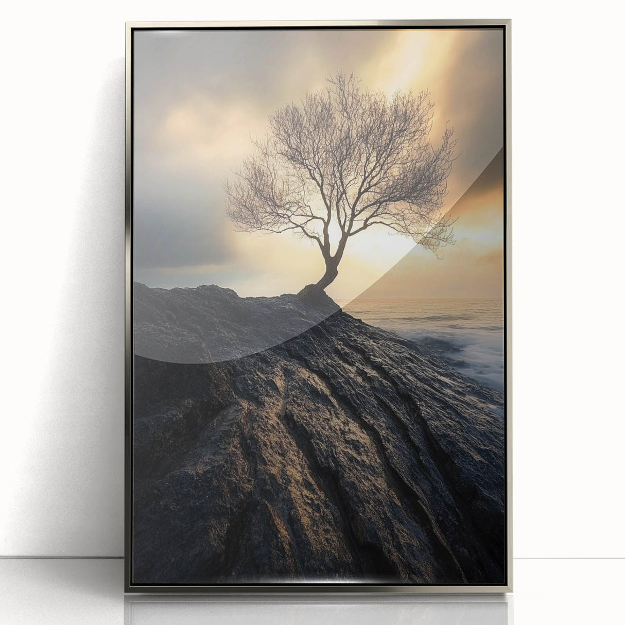 Dramatic Lone Tree at Sunset – Nature Art Print