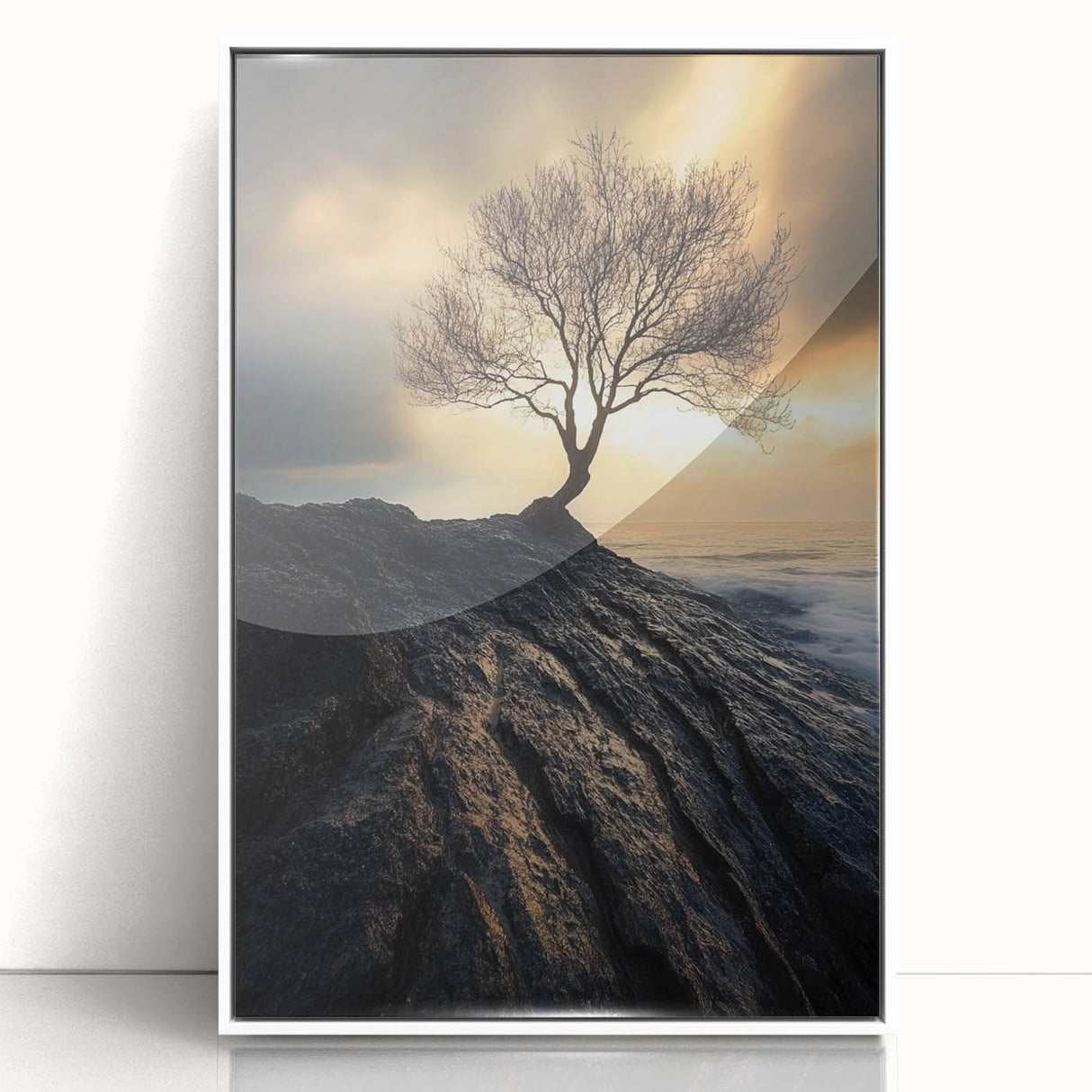 Dramatic Lone Tree at Sunset – Nature Art Print