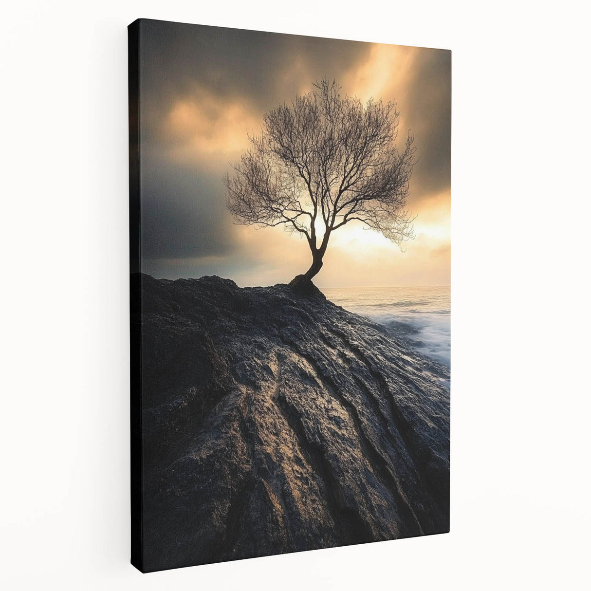Dramatic Lone Tree at Sunset – Nature Art Print